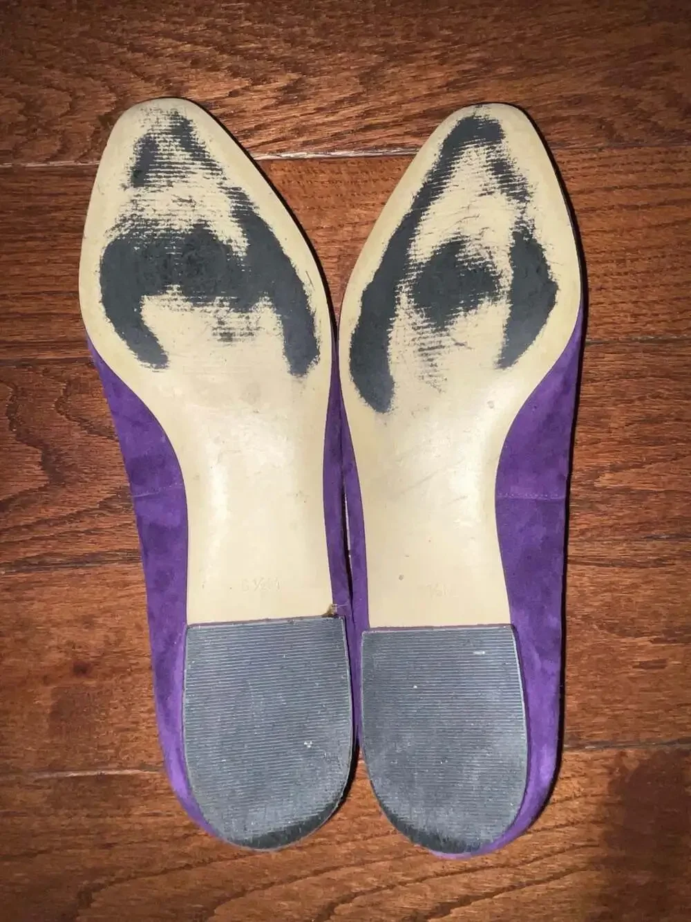 Talbots Purple Suede Rhinestone Buckle Ballet Flats Leather 8.5 M